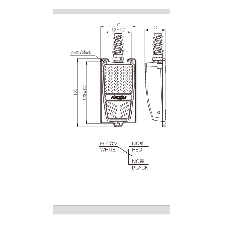 HRF-MD2 dimensions & wiring